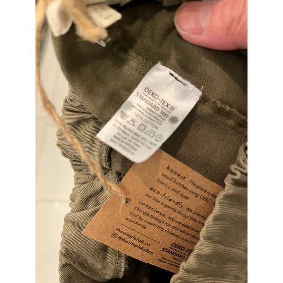 NWT The Simple Folk Kids The Twill Trouser in Olive 8/9 Years - Picture 9 of 9